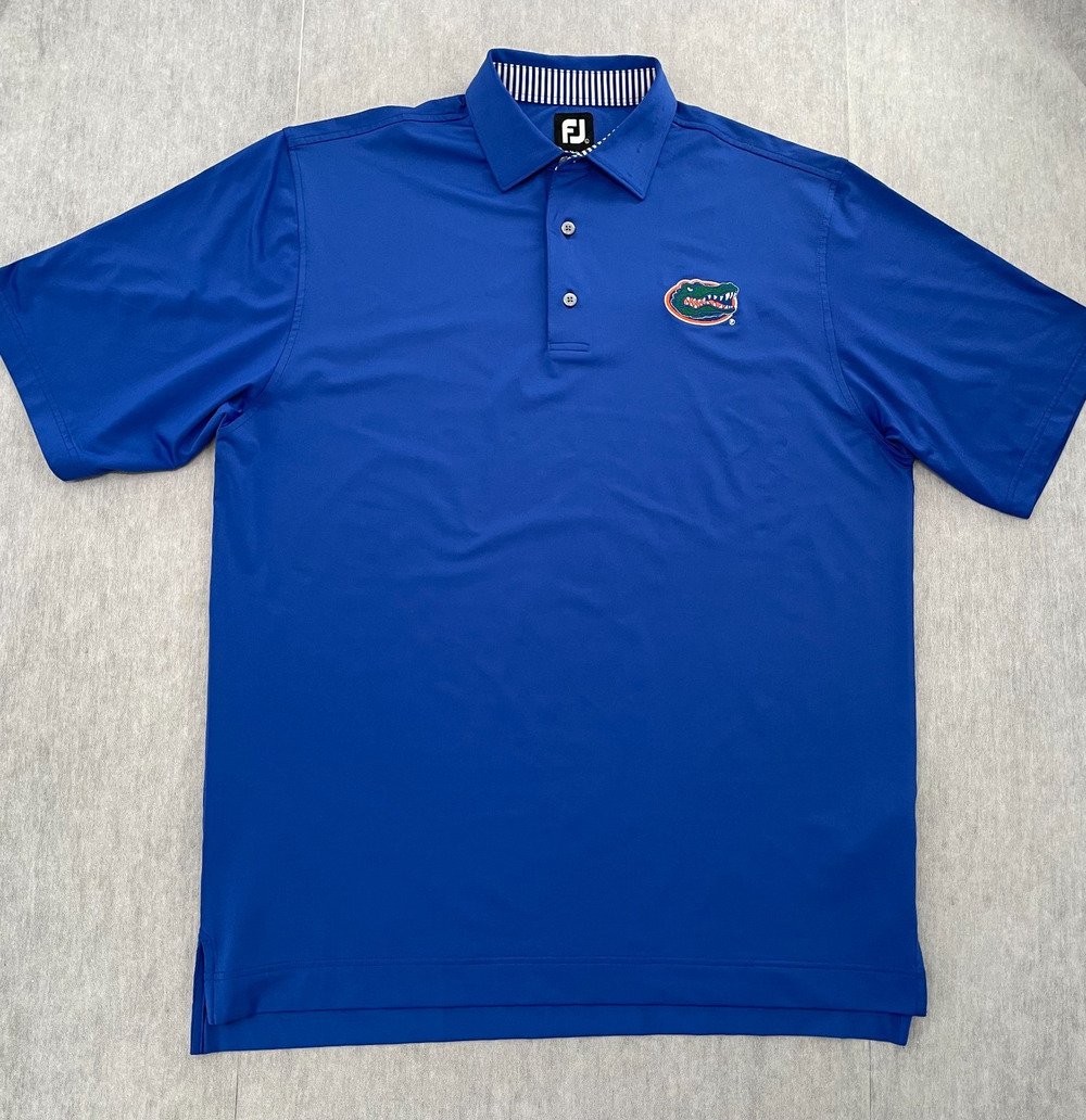 Florida Gators Shirt Adult Large Blue Golf Polo Short Sleeve NCAA Stretch Mens L